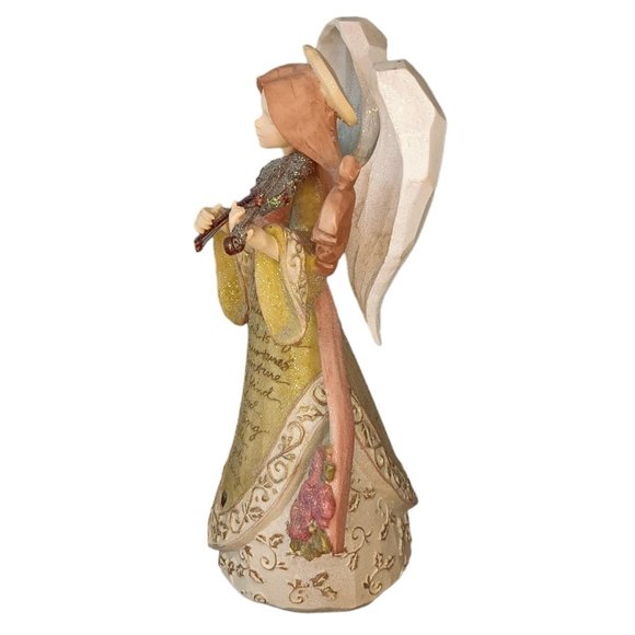 Enesco Foundations Angel Playing Violin Christmas Angel Figurine - Picture 4 of 11